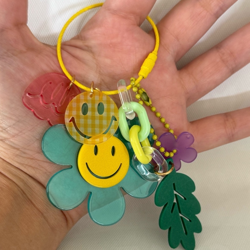 Colorfull keychain bag holder, bag hang decor pop art